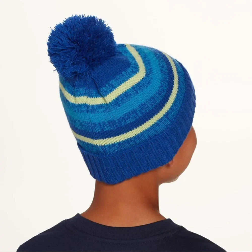 Field & Stream Boys' Cabin Stripe Pom Beanie - NWT